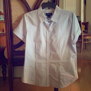 NEW - Liz Claiborne blue and white button down T